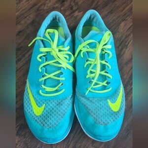 Nike Women's FS Lite Run2 Turquoise and Volt Athletic Shoes